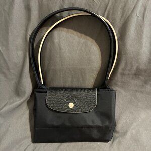 Longchamp Le Pliage Nylon Large Tote Shoulder Bag Travel Bag Black